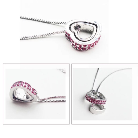 ❣️last 1❣️Heart in heart necklace, with crystal elements - Picture 3 of 9